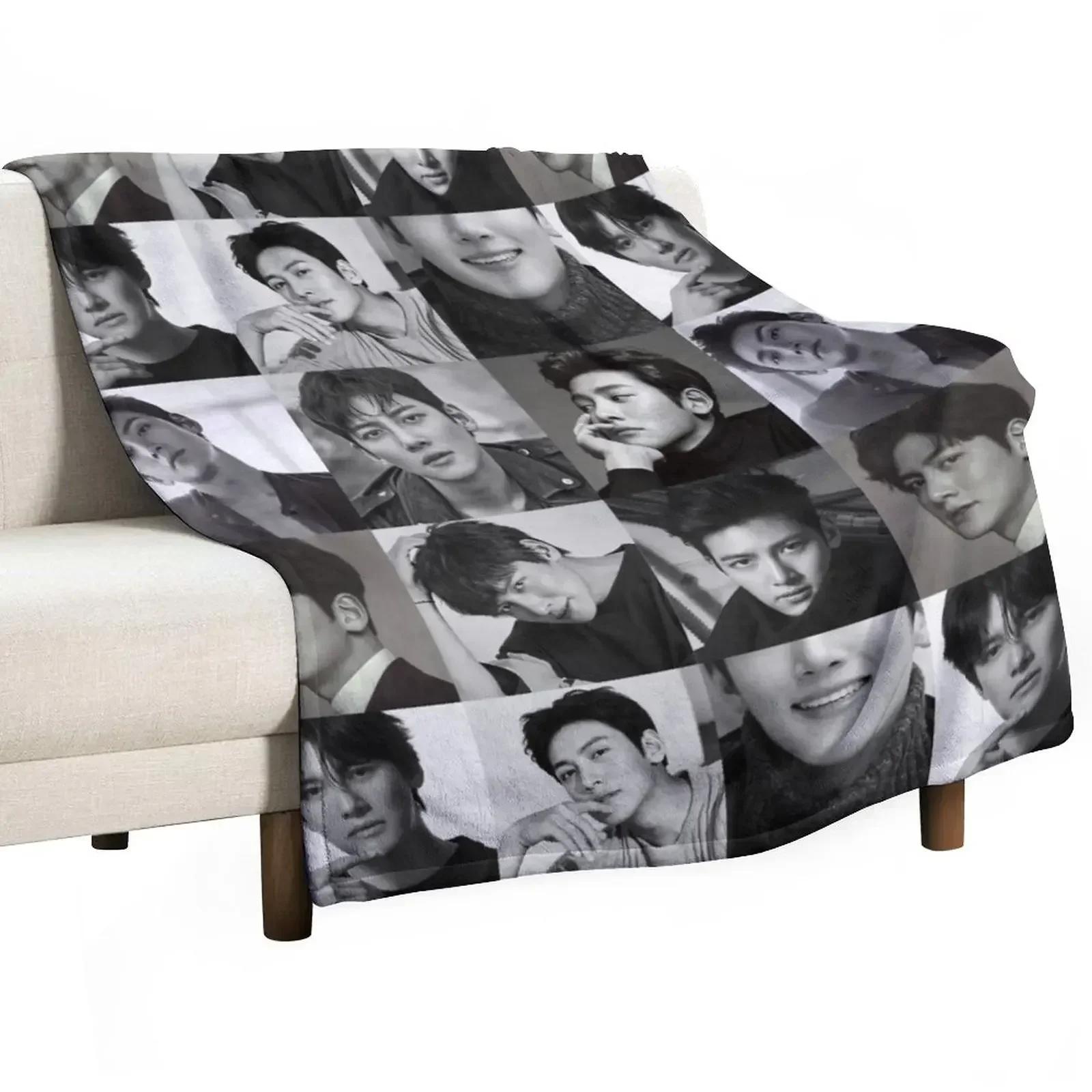 Ji Chang Wook Collage Wohndecke Vintage für Babys Decken 75x90cm gray