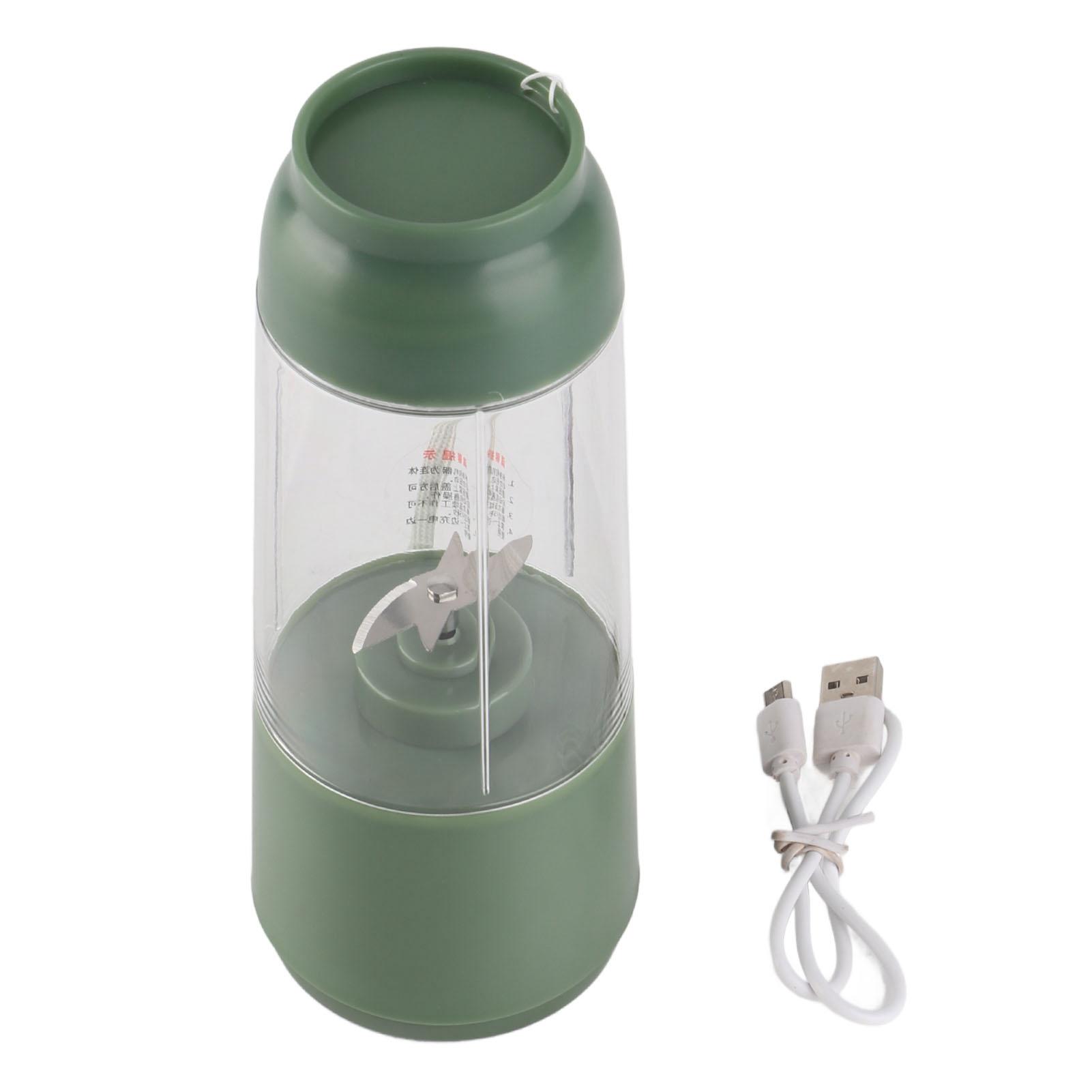 Personal Blender, 300 ml, kabelloser Mixer mit USB-Aufladung, tragbarer Mixer mit Edelstahlklinge L hellgrüne