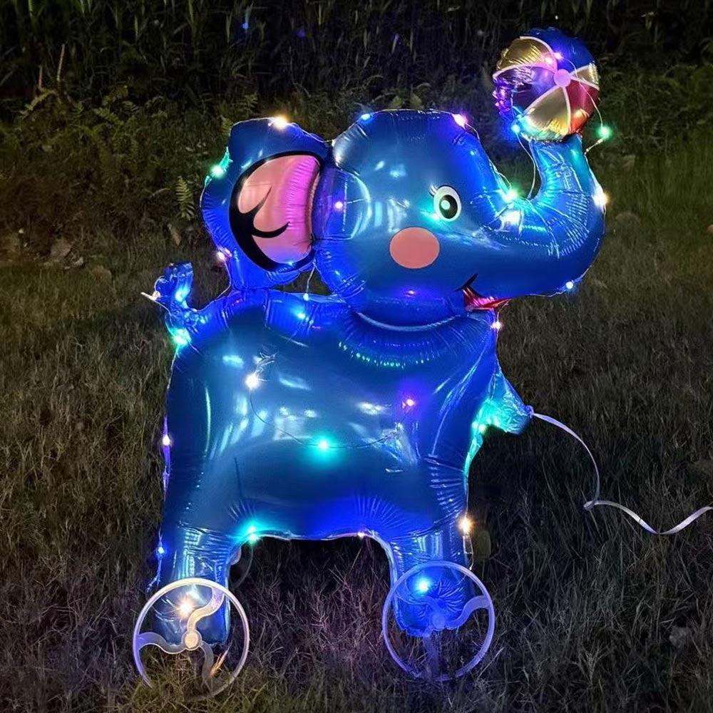 Mit Rädern Cartoon Tier Ballon Mit Licht 3D Ballon Tier Stofftier Kindergeschenk Elephant