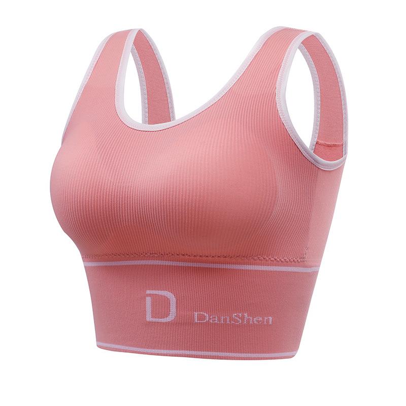 Bhs für Frauen Nahtlose Plus Größe Bh Tops Vollständige Abdeckung Verstecken Zurück Fett Komfortable Drahtlose Femme Bralette M/L rosa