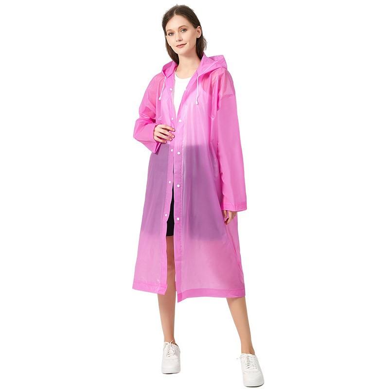 Regenmantel für Erwachsene, winddicht und wasserdicht, Eva, verdickter Ganzkörper-Einteiler-Regenmantel One Size rosa