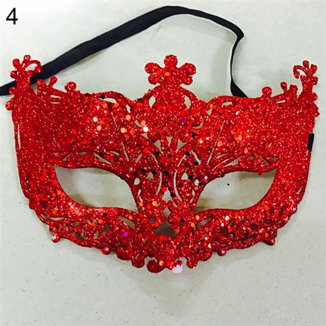 Damenmode Cosplay Augenmaskerade Karneval Fancy Mardi Weihnachtsfeier rot