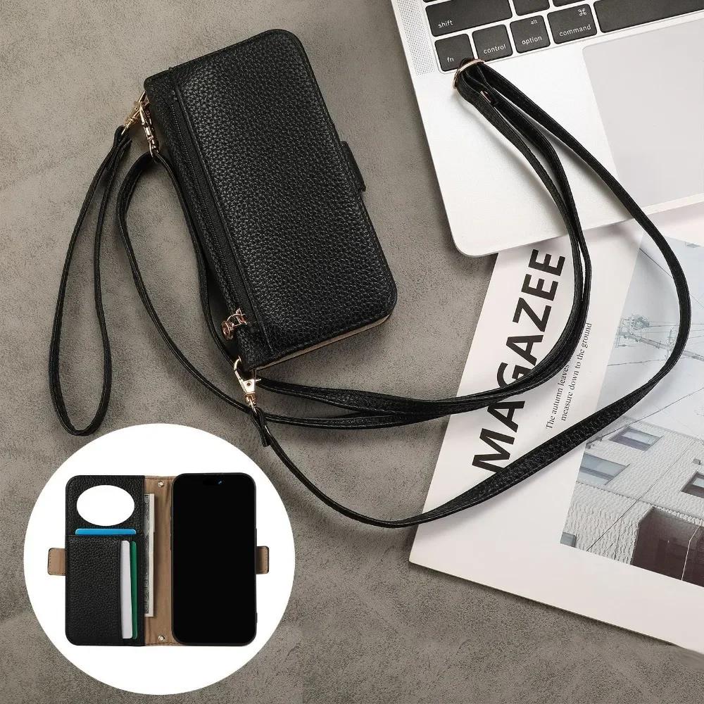 Umhänge-Handgelenkschlaufe Handyhülle für Galaxy S25 Ultra S24 FE S23 S22 s21 S20 Plus A55 A35 A15 A54 Spiegel Brieftasche Kartenfächer Hülle Galaxy S22 Ultra