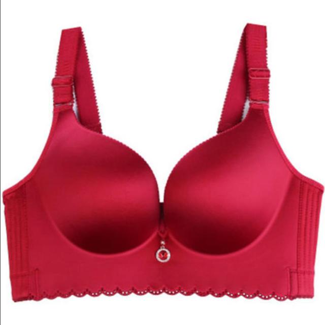 Push-Up-BHs für Damen in Übergröße, DE, drahtfrei, Bralette, dünne sexy Unterwäsche, Dessous, Push-Up-BH in Übergröße für Damen 50/115E rot