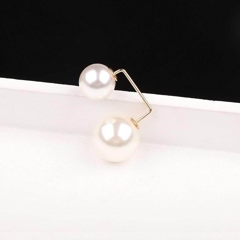 Feste Kleidung Brosche Pin Simulation Perle Schal Schal Clip Schnalle Pullover Manschettenknopf Brosche Damen Schmuck weiß