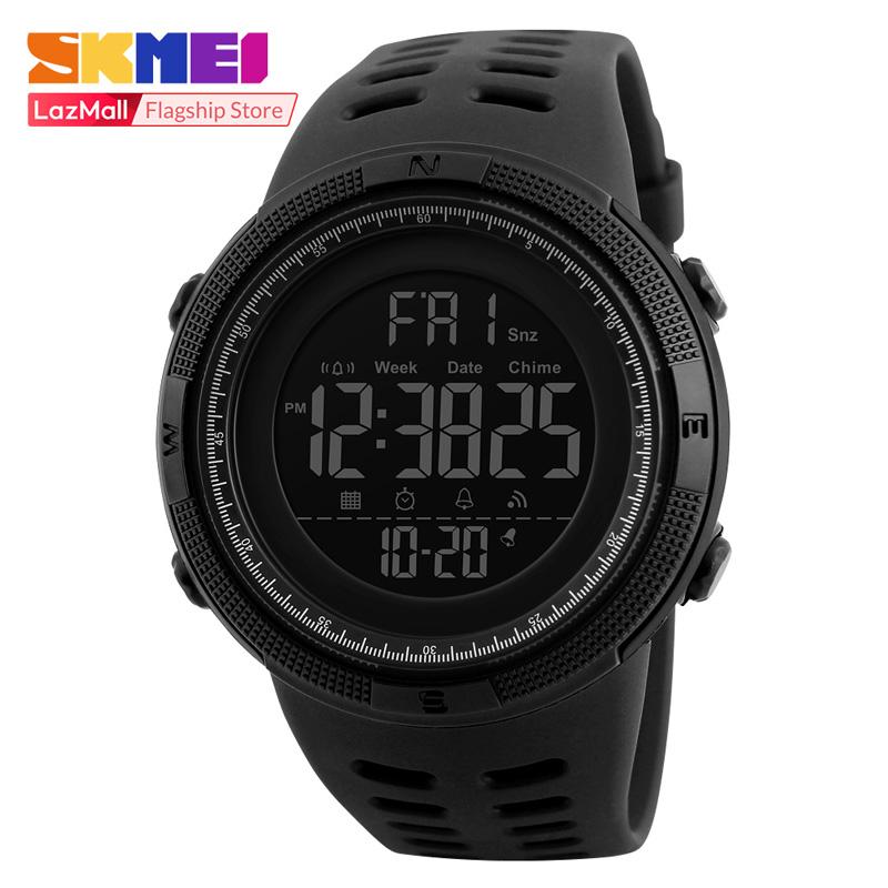 Neue SKMEI Herren-Sportuhren, digitale wasserdichte Uhr, Countdown-Alarm, Chrono-Armbanduhren 1251 schwarz