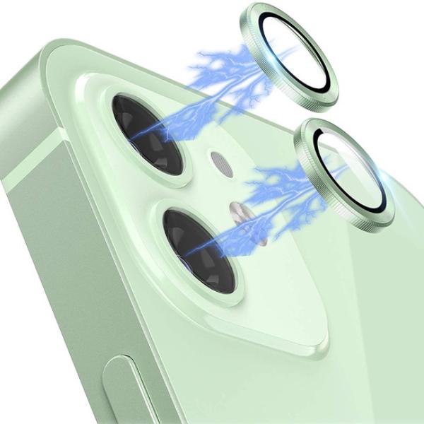 Luxuriöser Kameraobjektivschutz für iPhone 15 14 13 Pro 12 Pro Max/12 Pro/12/12 Mini/11 Pro Max/11 Pro/11 HD-Schutzhülle aus gehärtetem Glas iPhone 11 grün