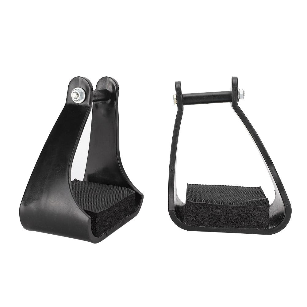 POM Kunststoff Steigbügel Western Reiten Sicherheit Sattel Trail Schwarz Gepolsterten Schaum Fuß Pad