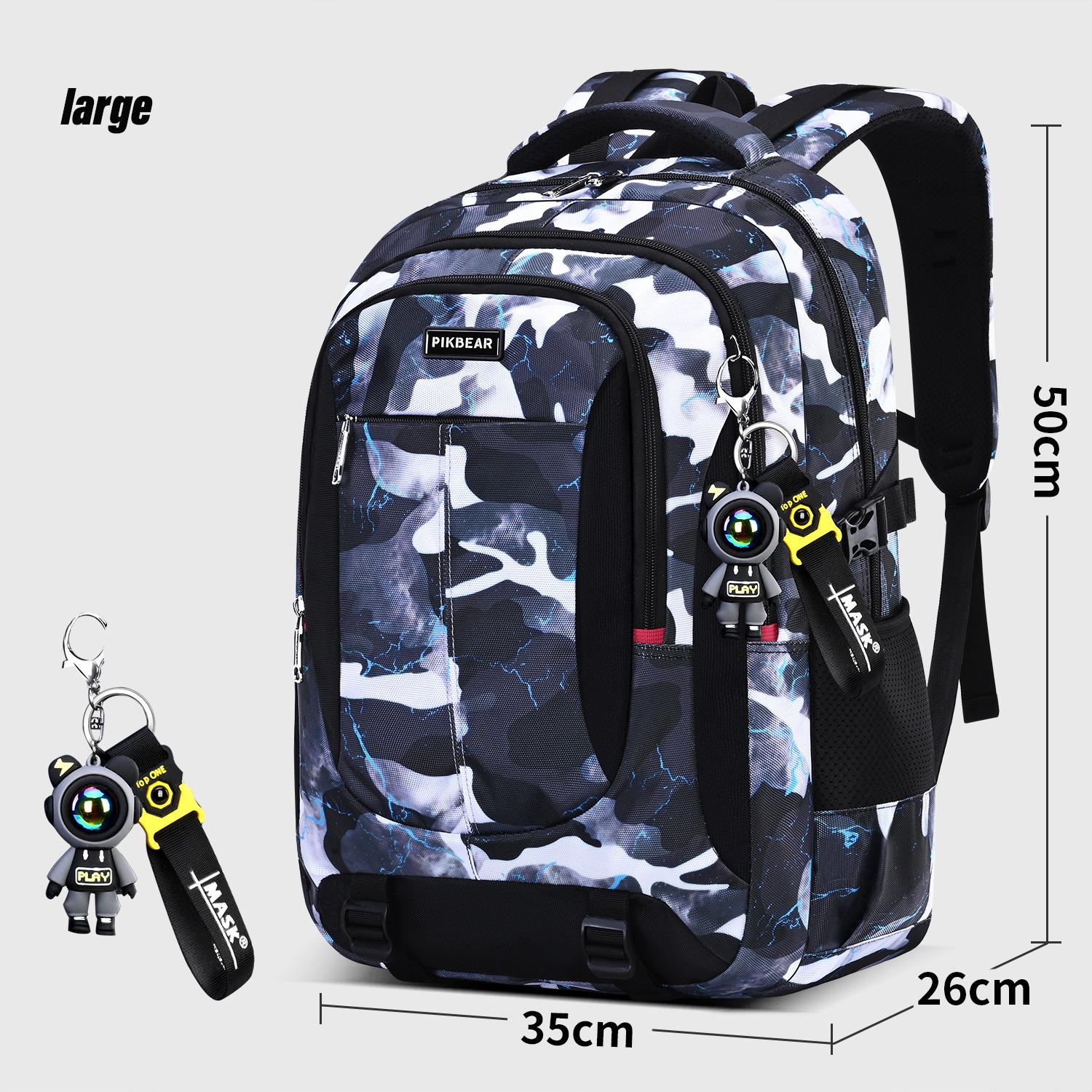 Orthopädischer Herren-Laptop-Rucksack Teenager-Schulranzen Grundschul-Wasserdichte Rucksäcke Studenten-Schultaschen large size weiß