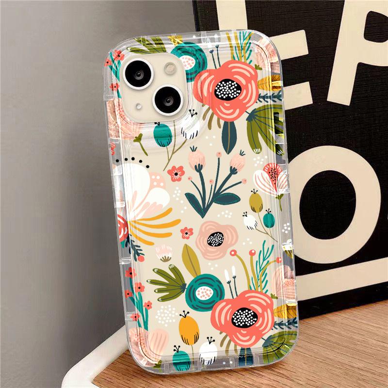 Blumen Handyhülle Für iPhone 11 Hülle iPhone 13 15 Pro Max 16 12 14 Pro X XS XR 7 8 15 Plus SE Stoßfest Airbag Weiche Hülle For iPhone 16Pro white