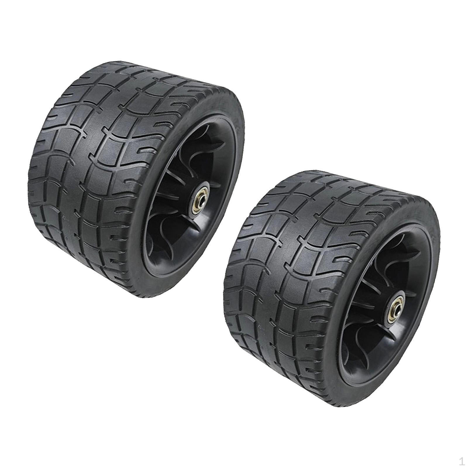 2 Stück faltbarer Bollerwagen Rad Reifen Ersatz Doppel-Kugellager Anti-Rutsch PP PVC Material 16.5cmx9.5cm