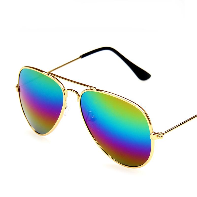 Mode Kinder Mercury Brille Sonnenbrille Pilot Farbe Film Junge Mädchen dunkle Brille einzigartig Gold frame Colorful