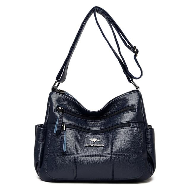 Echte Marke Leder Sac Luxus Handtaschen Geldbörse Frauen Taschen Designer Schulter Umhängetasche Messenger Taschen Weibliche 2021 Wasserdichte Tasche blau