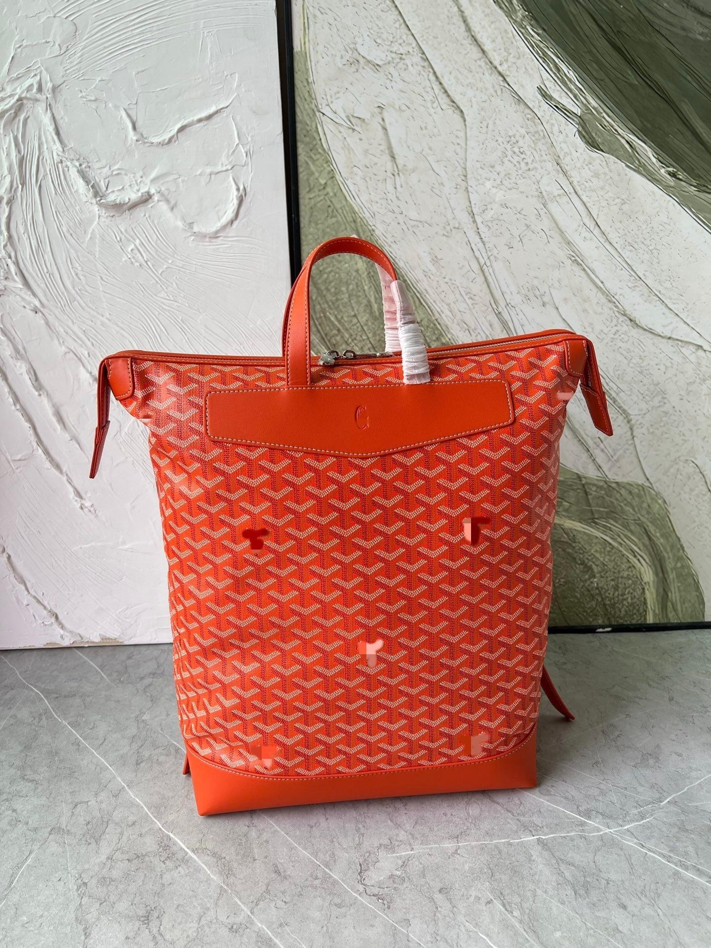 Autonavi Ya Cisalpin Rucksack Große Kapazität, Rucksack Laptoptasche Karomuster Vintage Print 33*14*43 orange