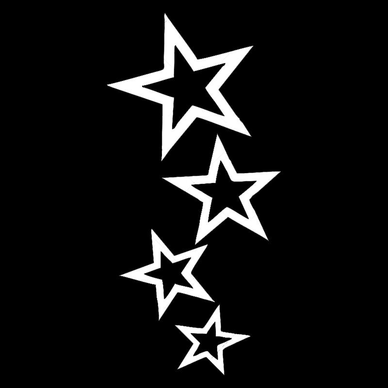 CS30226# 12 x 24 cm Sterne-Aufkleber auf dem Auto, Vinyl-Aufkleber, wasserfeste Dekoration, Autoaufkleber 12x24cm weiß