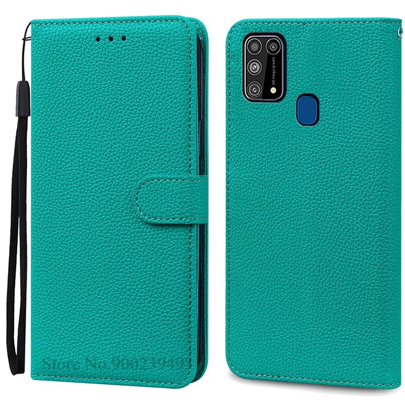 M31 Hülle für Samsung Galaxy M31 Hülle Silikon Leder Flip Wallet Hülle für Samsung M31 Handyhülle M 31 M315F Cover Coque Fundas Samsung M31 (M315F) cyanblau