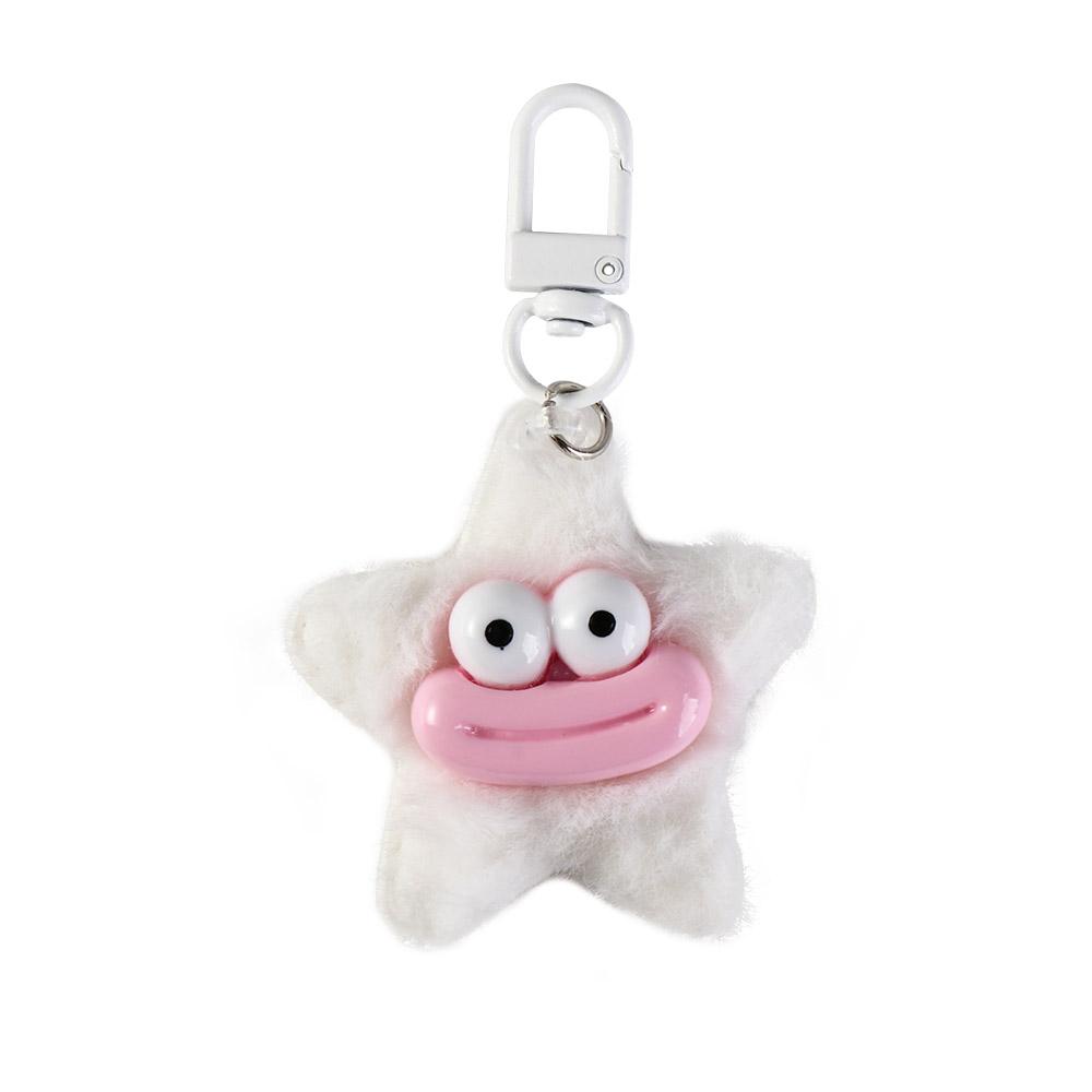 Kawaii Langmähnen Katze Plüsch Anhänger Großohr Plüschtier Katze Schlüsselanhänger Weiche Taschen Deko Niedlicher Tier Schlüsselanhänger Rucksack Deko white