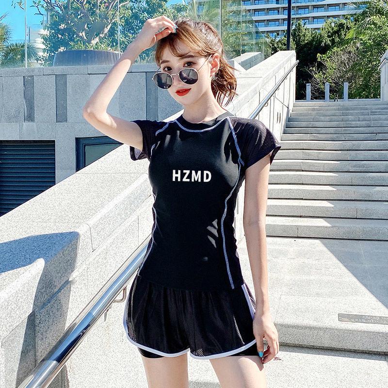 Badeanzug Damen Geteilter Bauchbedeckender Schmaler Rock Badeanzug Damen Sportlicher Damen Badeanzug Strandurlaub Geteilter Badeanzug L