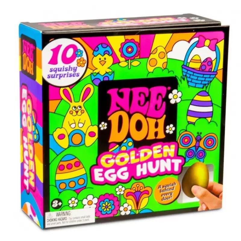 Needoh Stressabbau-Spielzeug - Adventskalender Blind Box mit 10 Quetschspielzeugen & Goldene Eiersuche 10 pieces per box black