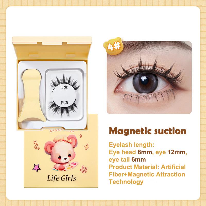 Heißes Magnetisches Wimpernset 1 Paar Wiederverwendbar Kein Kleber Benötigt Falsche Wimpern Mit Magnetischer Pinzette Lockige Falsche Wimpern Make-up Werkzeug 4