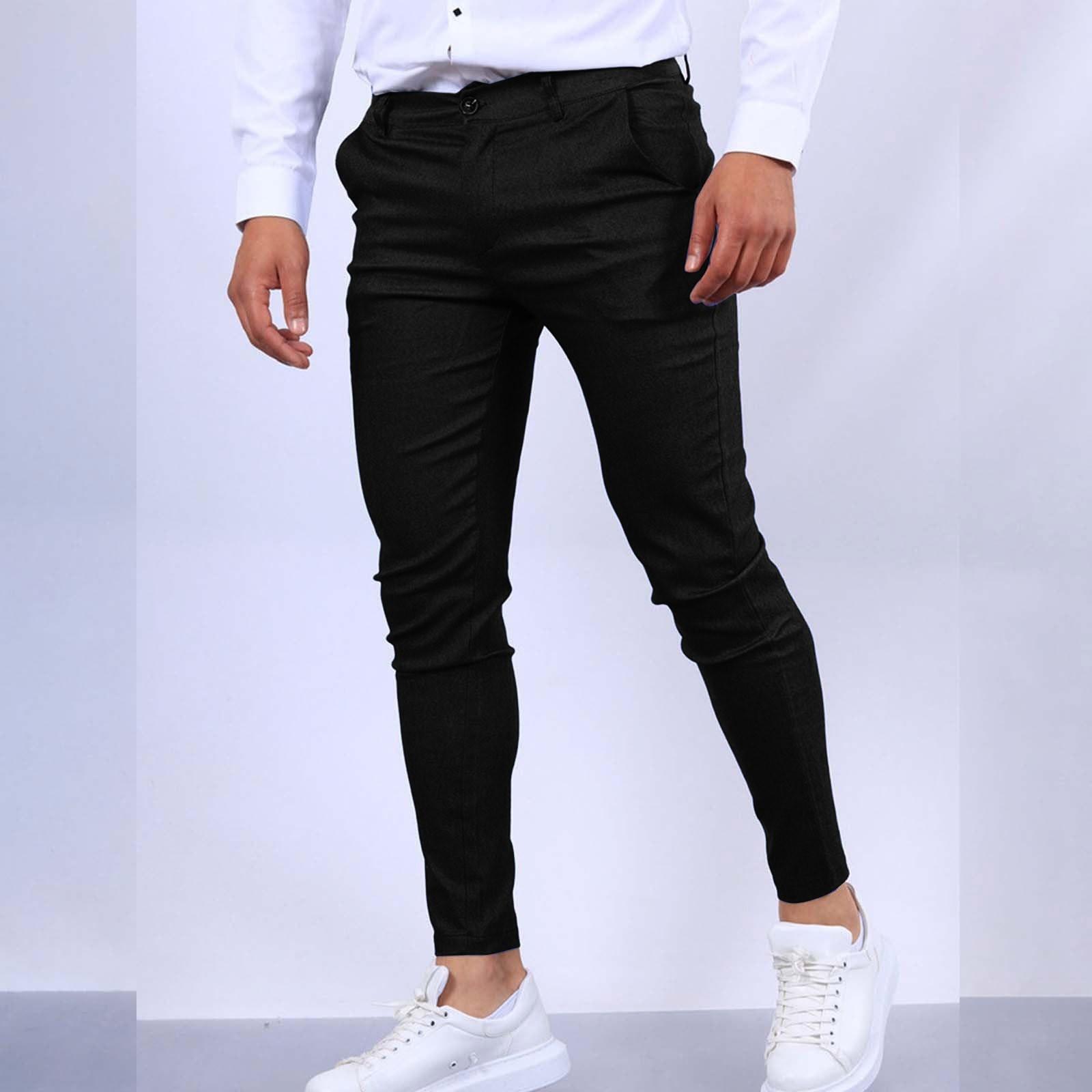 Herren Cargo Hose Hose Lässig Jogger Anzughoser Mit Hose Slim Hose S schwarz