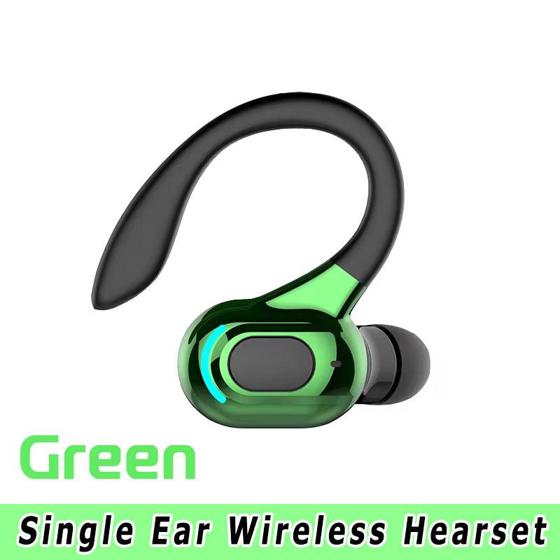 Lange Standby-Bluetooth 5,2 Headset Drahtlose Business Kopfhörer Sport Bluetooth Kopfhörer Hifi Mini Ohrbügel Ohrhörer Mit Mikrofon grün