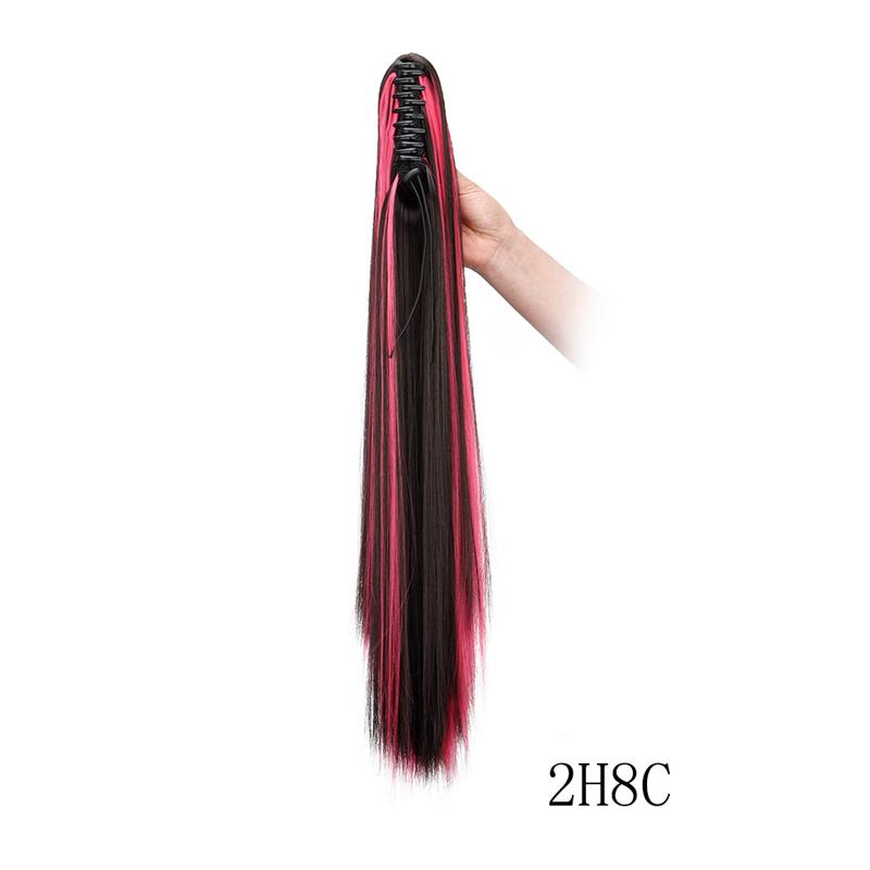 Klammer-Pferdeschwanz-Extensions Lange Gerade Pferdeschwänze für Damen Haarteile Synthetisches Haar Pferdeschwanz Clip-in Haarteil