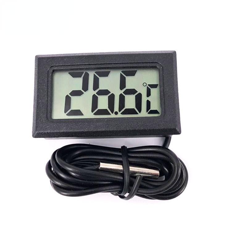 Mini-LCD-Display Auto Aquarium Aquarium Kühlschrank Eingebettetes elektronisches Digitalthermometer Innen- und Außenthermometer schwarz
