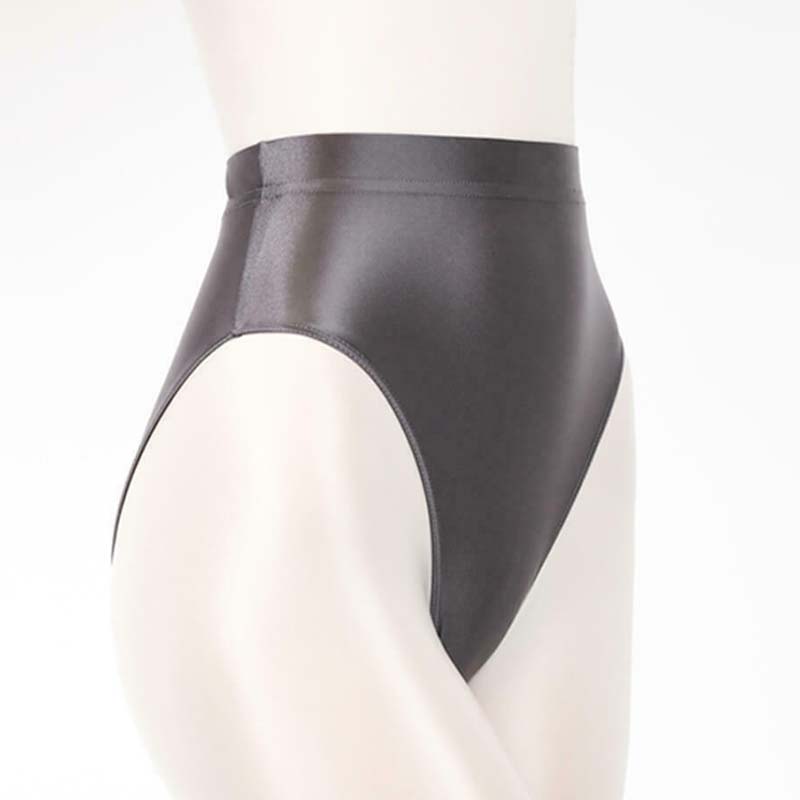 1PC Unterwäsche Satin glänzend G-String Höschen Dessous dünnen Tanga atmungsaktiv Wet Look Hipster glänzend M graue
