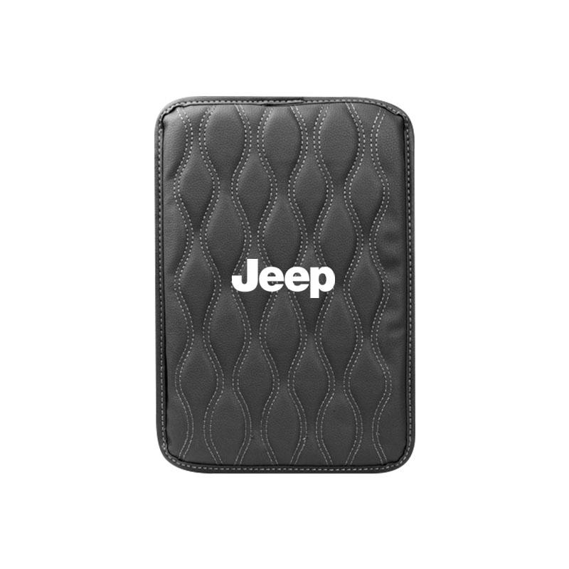1 Stück Leder Auto Armlehnenpolster Schutz Wasserdicht Handkissen Für Jeep Renegade Wrangler JK Grand Cherokee XJ Willys Compass Command Patriot grau