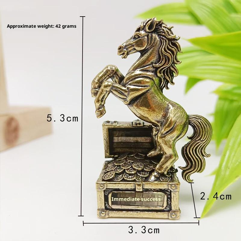 1 Stück Tierkreiszeichen Pferd Statue Ornament Messing Pferd Miniaturen Handwerk Büro Haus Dekorationszubehör 1