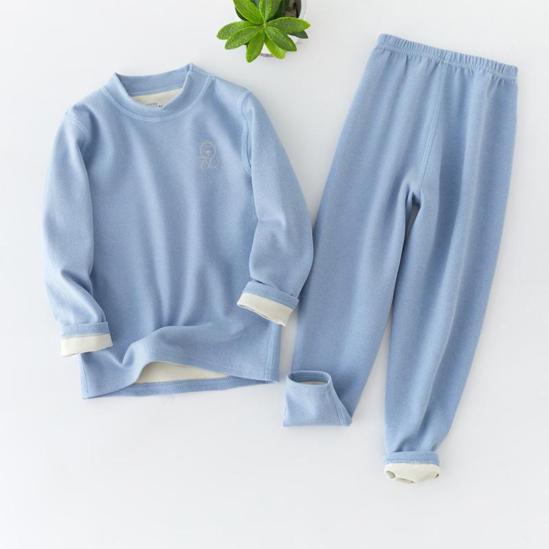 Kinder Thermo Unterwäsche Set Herbst Winter Selbstwärmend Kuschelig Weich Teenager Jungen Mädchen Unterwäsche Lange Unterhosen Einfarbig Kinder Thermobekleidung 2-18 Jahre 100cm gray
