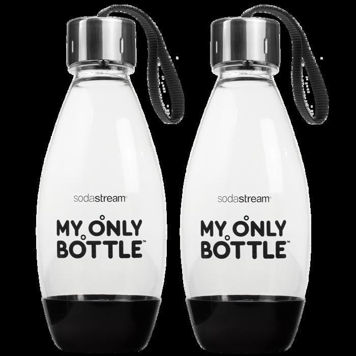 Wiederverwendbare Flasche - SodaStream - My Only Bottle 0,5L - 2er-Set - Recyceltes Plastik - BPA-frei - Kompakt schwarz