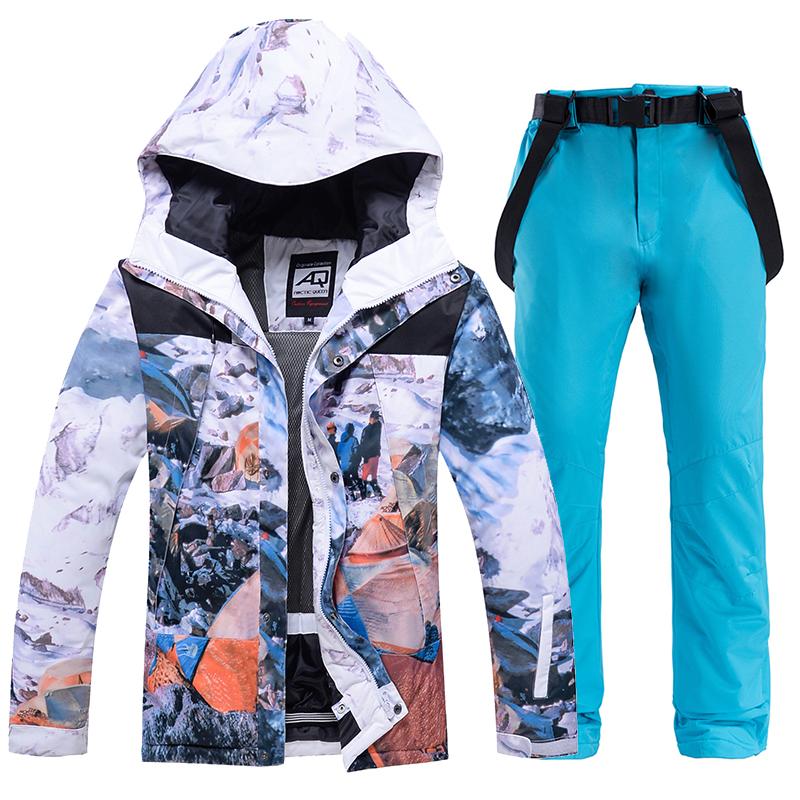 Neuer Skianzug für Herren und Damen, winddicht, wasserdicht, atmungsaktiv, dick, warm, Skifahren, Snowboard-Jacken, Hosen, Winter-Skijacke, Herren-Ski-Set S
