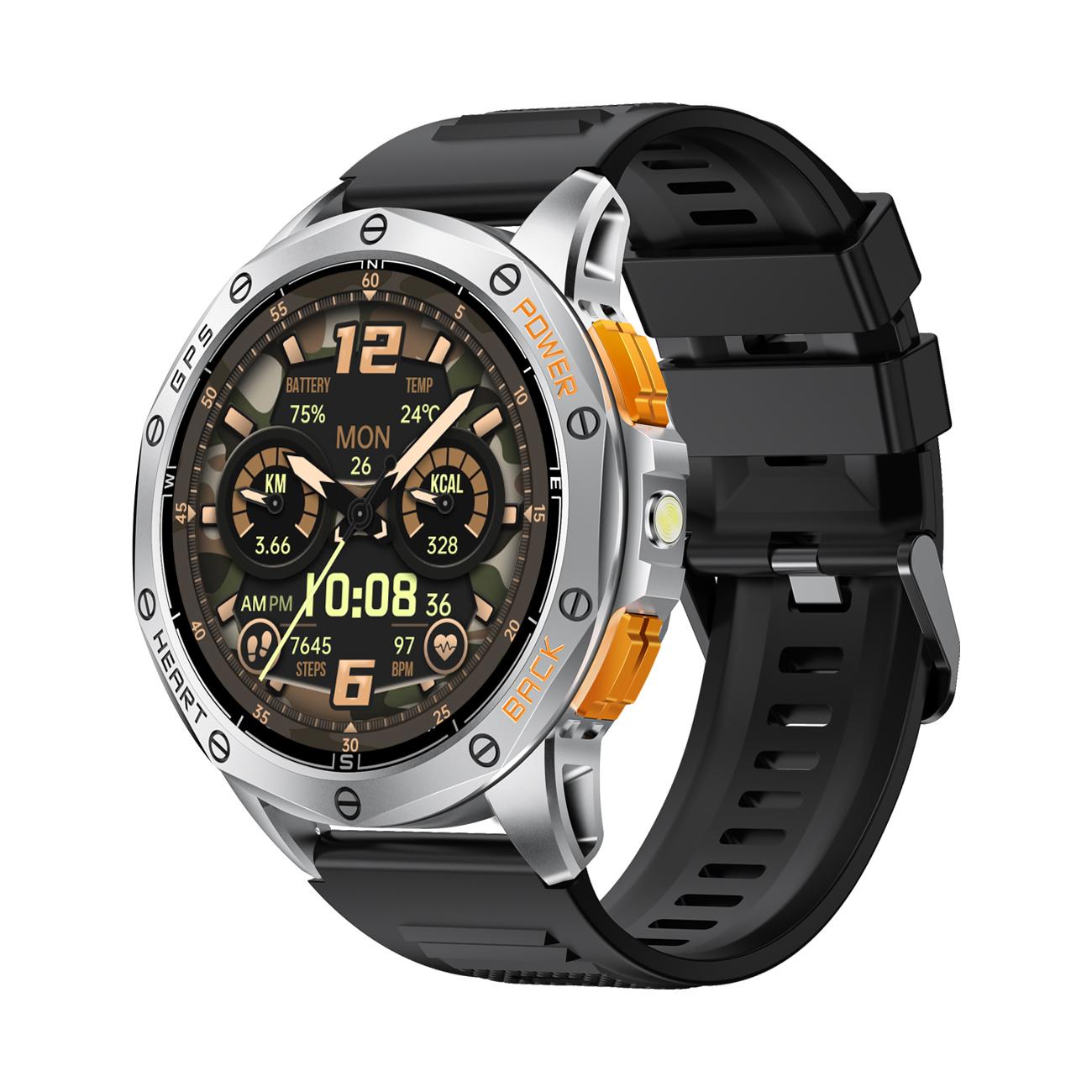 MEVADEN 1,5 Zoll AMOLED-Bildschirm Herren-Smartwatch mit Bluetooth-Anruf, Sportkompass, GPS-Fitnesstracker, Herzfrequenzmesser, Smartwatch für Android IOS