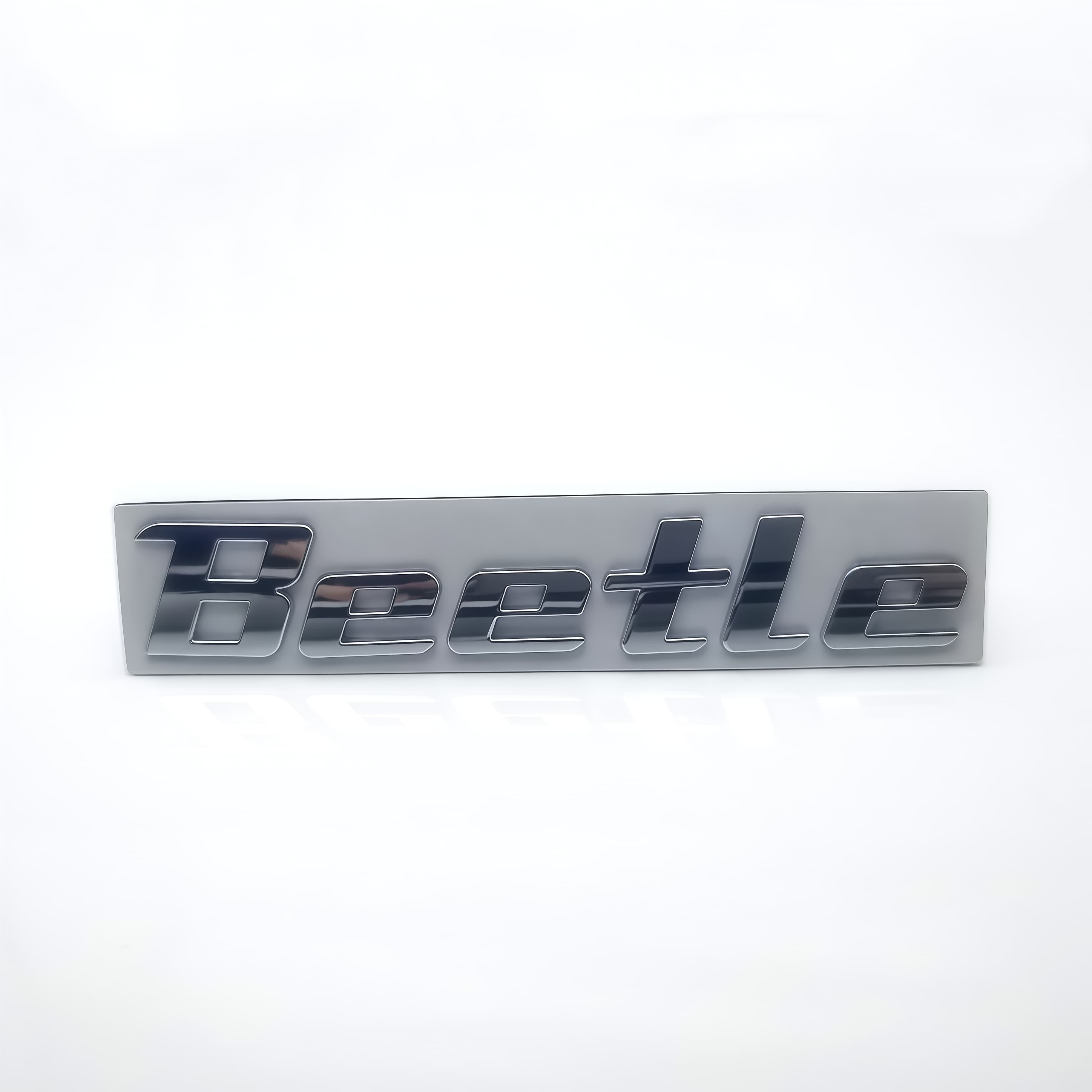 1 Stück Metall Käfer Buchstaben Aufkleber, Auto Heckklappe Emblem Abzeichen Aufkleber für Käfer Dekoration Aufkleber silber