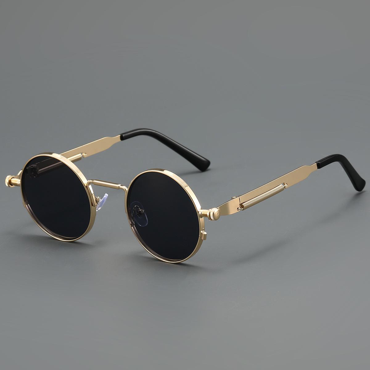 Trendige Neue Steampunk Sonnenbrille Brille mit Minus-Dioptrien für Damen Herren Vintage Rundes Gestell Outdoor Anti-UV Myopie Brille 0