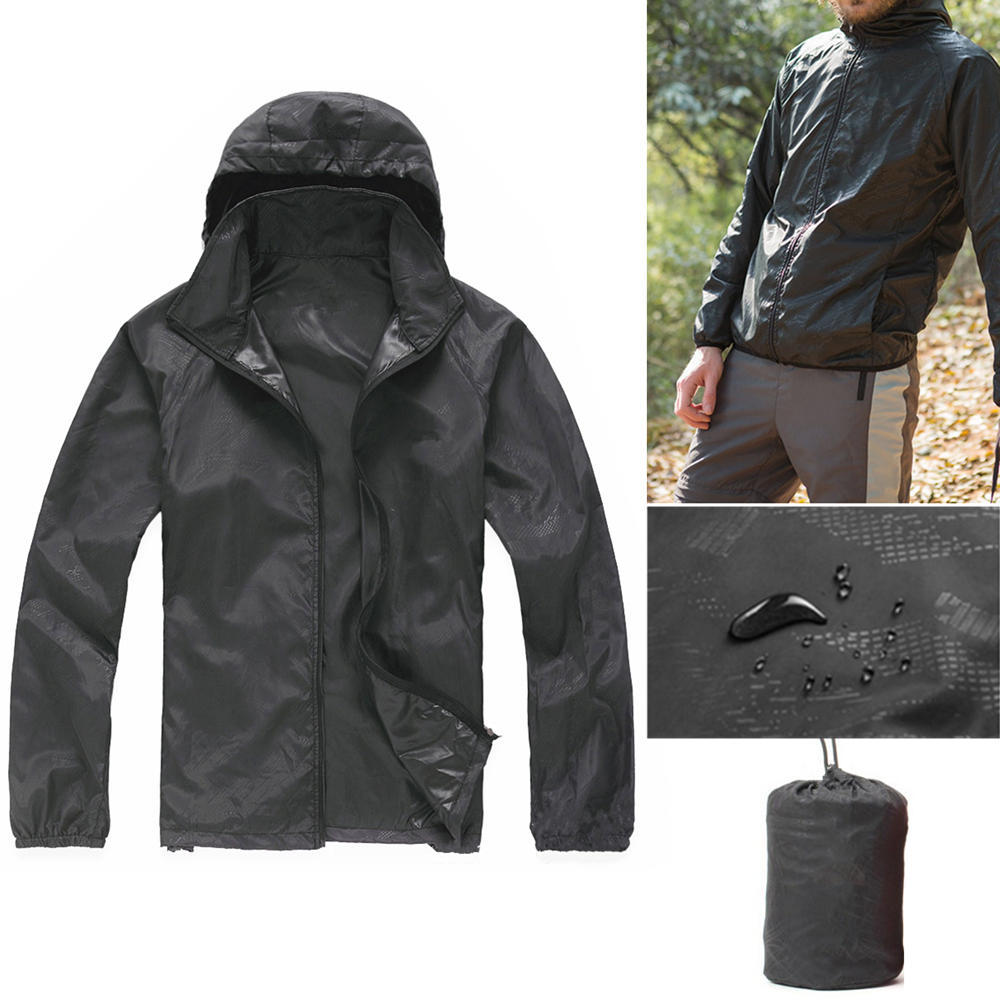Unisex Ultraleichte wasserdichte winddichte Jacke Fahrrad Laufen Outdoor Sport Regenmantel XXXL