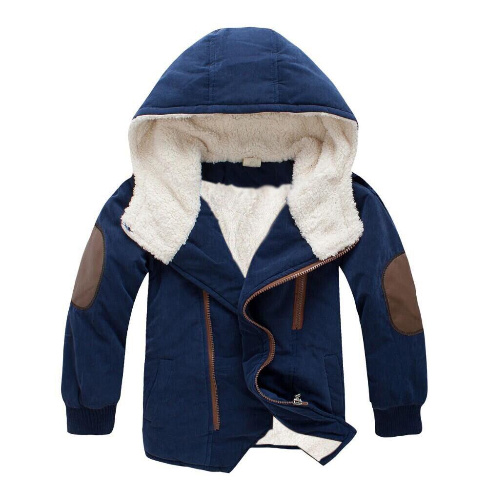 2021 kinder Jungen Winter Mantel Langarm Mit Kapuze Kinder Jungen Jacke Parkas Patchwork Mode Teenager Kinder Kleidung 110cm navy blau