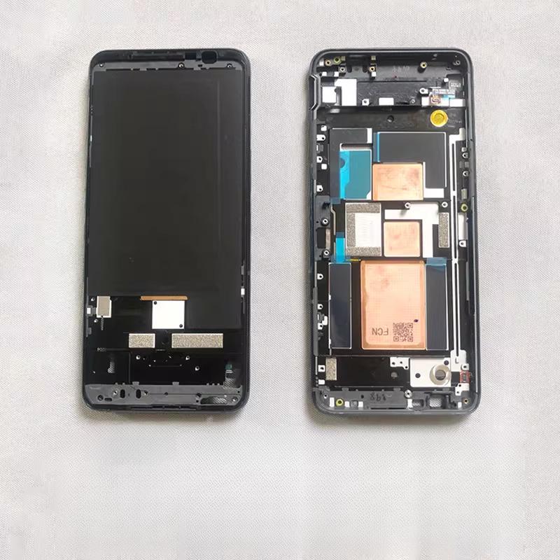 Für Asus ROG 5 5S Telefon 5 ZS673KS Batterie Abdeckung + Kamera Rahmen Objektiv + Aufkleber Gehäuse Für ROG Telefon 5s Mittleren Rahmen Middle Frame