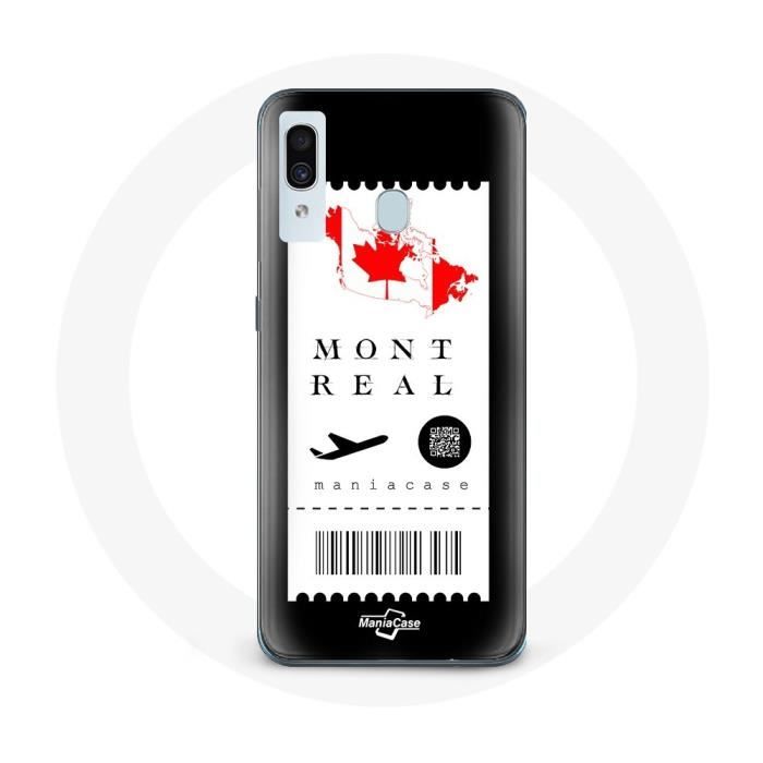 Coque pour Samsung Galaxy A20e Billet d'avion Montréal Canada