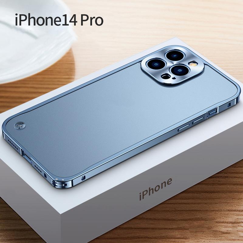 6 Farben Aluminiumlegierung Acryl Harte Stoßfeste Klare Hülle Abdeckung Für iPhone 16 Pro 15 14 Pro Max 13 Pro MAX 13 Mini 12 Pro MAX For iPhone 13 Pro blau