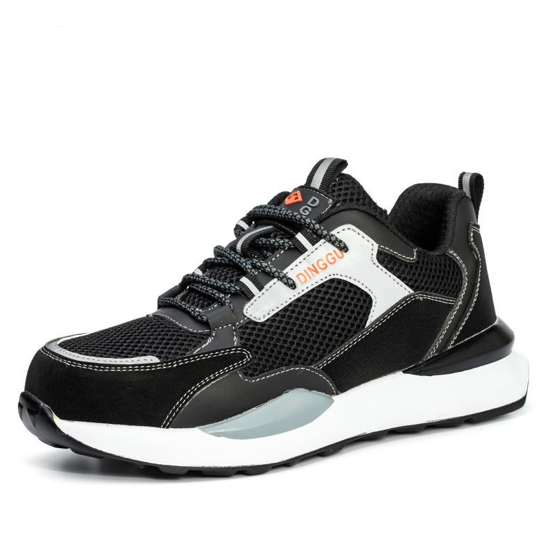 Sicherheitsschuhe Herren Atmungsaktive Mesh-Arbeitsschuhe Unzerstörbare Sicherheitsstiefel Damen Stahlkappen-Arbeitsschuhe 42 schwarz