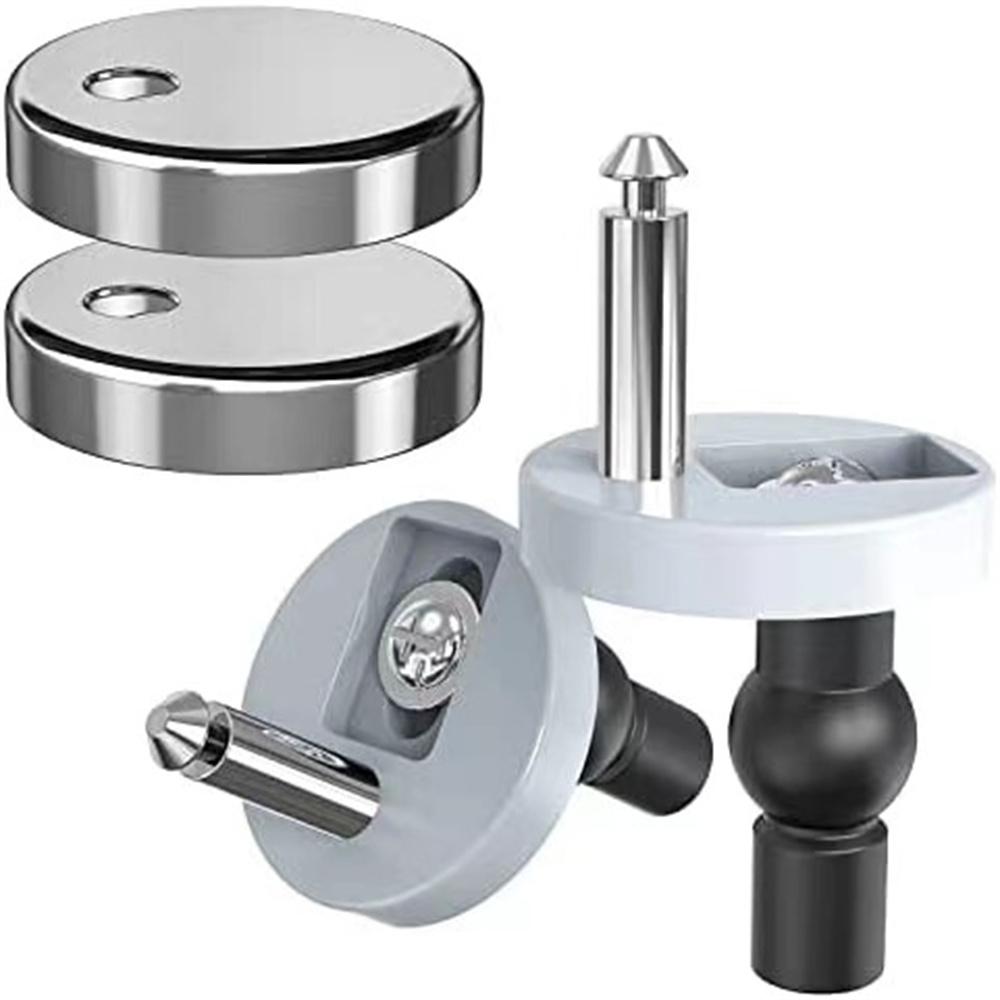 2 Stück Edelstahl Toilettensitz Top Fix Scharnier Heimwerkerbedarf Soft Release Schnell Toilettensitzscharnier gray