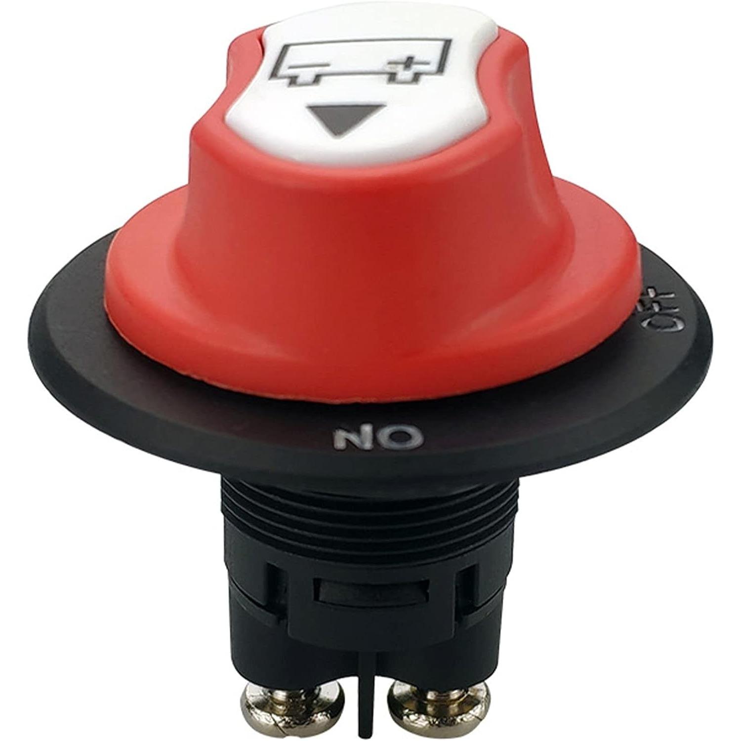 Batterieschalter Autobatterie Trennschalter Hauptschalter 12V/24V 200A, 50A, 100A Ein-Ausschalter Wasserdichter Netzschalter Isolatorschalter für Motorrad Boot Auto 50A rot/schwarz