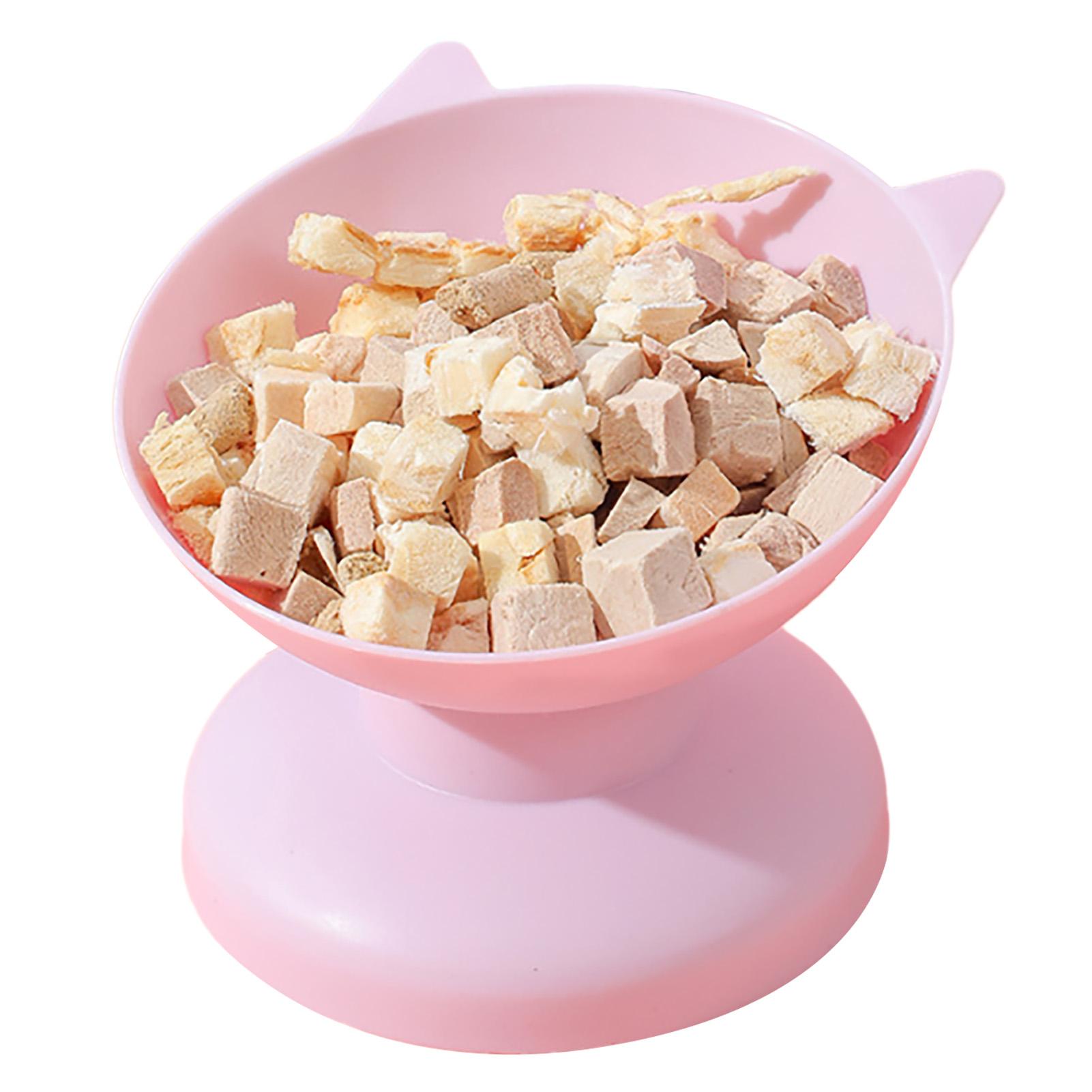 Hoher Katzennapf, erhöhter, schräger Mund, verhindert Umfallen, geneigter, erhöhter Katzenfutter-Futternapf für Katzen violett