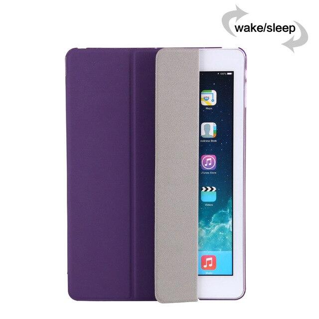 Dreifach faltbare Tablet-Hülle für iPad 10,2 Zoll 7. 8. für 9,7 Air 3 2 Air4 10,9 Zoll PU-Leder Smart Cover Auto Wake Up Shell für iPad Pro 11 12,9 2020 for iPad 8 10.2 violett