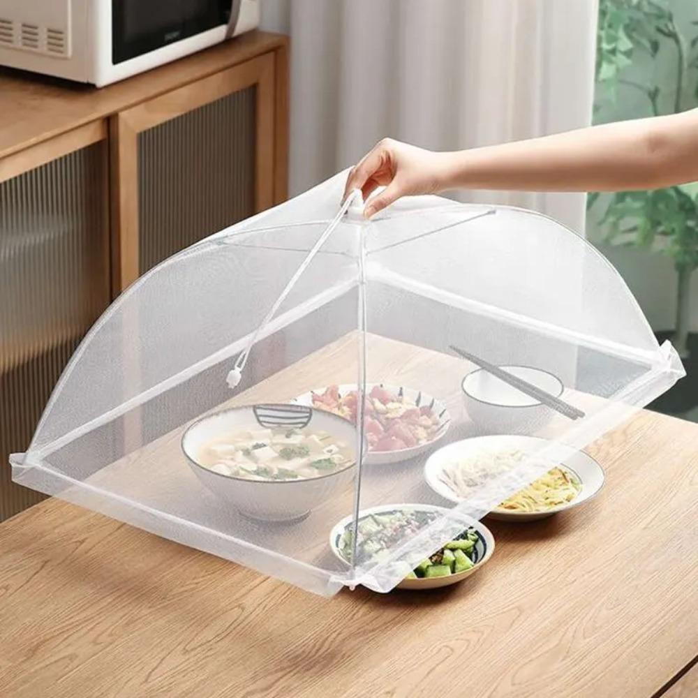Lebensmittelabdeckung Mesh faltbar waschbar Fliegen Tische Abdeckung Insektensichere Schutzabdeckungen Geschirrabdeckungen Home Küche Lagerung Mithelfer 43x43x22cm weiß