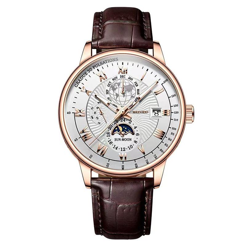 Neues Design Herrenuhren Mode Top Luxus Mann Quarz Armbanduhren Original Männliche Uhr Beste Geschenke Uhr rose gold