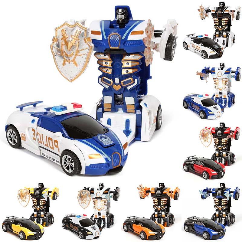 Kreatives Spielzeug Geschenke Modellauto Automatische Deformation Auto Kinderspielzeug Transform Lustiger Kunststoff Ein-Schlüssel Erstaunlicher Roboter Für Jungen A